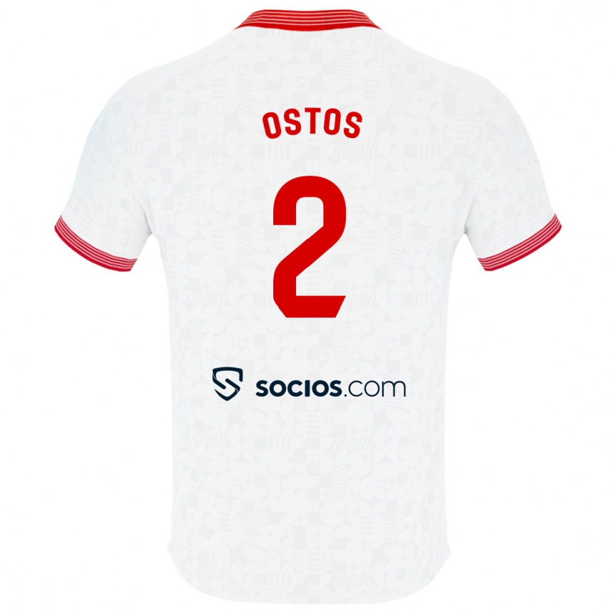 Hombre Fútbol Camiseta Fran Ostos #2 Blanco 1ª Equipación 2023/24 México