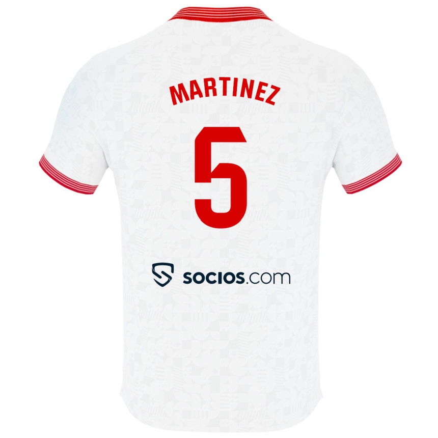 Hombre Fútbol Camiseta Sergio Martínez #5 Blanco 1ª Equipación 2023/24 México