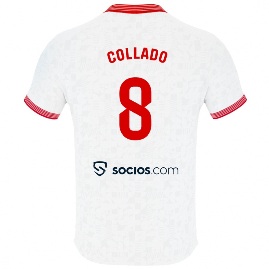 Hombre Fútbol Camiseta Alberto Collado #8 Blanco 1ª Equipación 2023/24 México