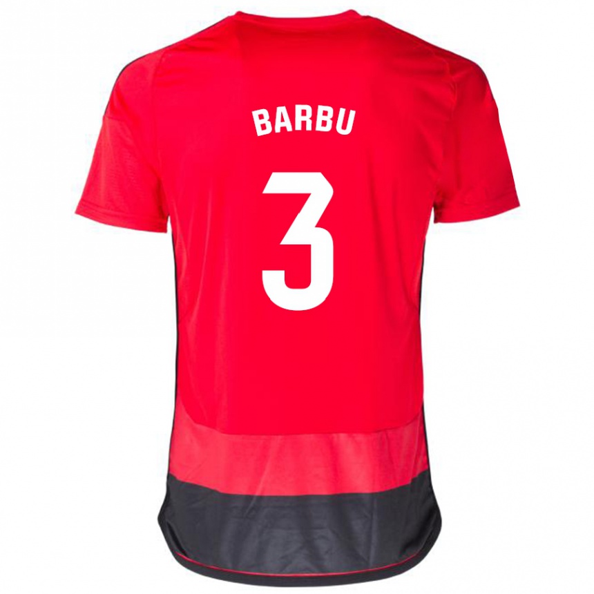 Hombre Fútbol Camiseta Álex Barbu #3 Negro Rojo 1ª Equipación 2023/24 México