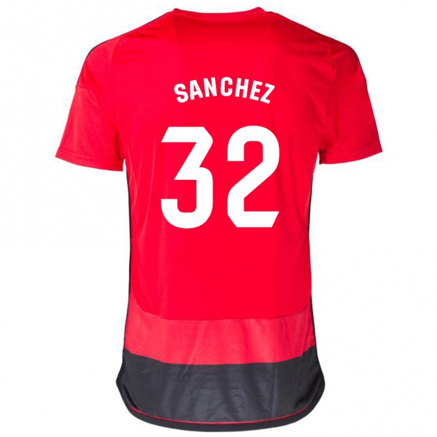 Hombre Fútbol Camiseta Rubén Sánchez #32 Negro Rojo 1ª Equipación 2023/24 México