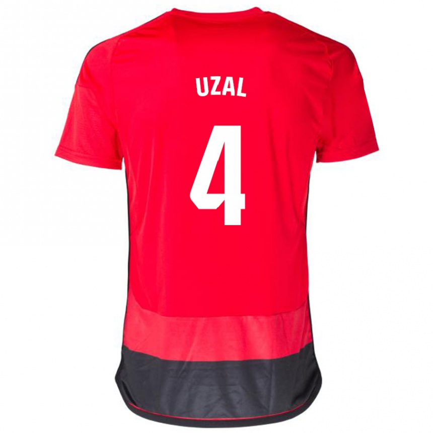 Hombre Fútbol Camiseta Yeray Uzal #4 Negro Rojo 1ª Equipación 2023/24 México