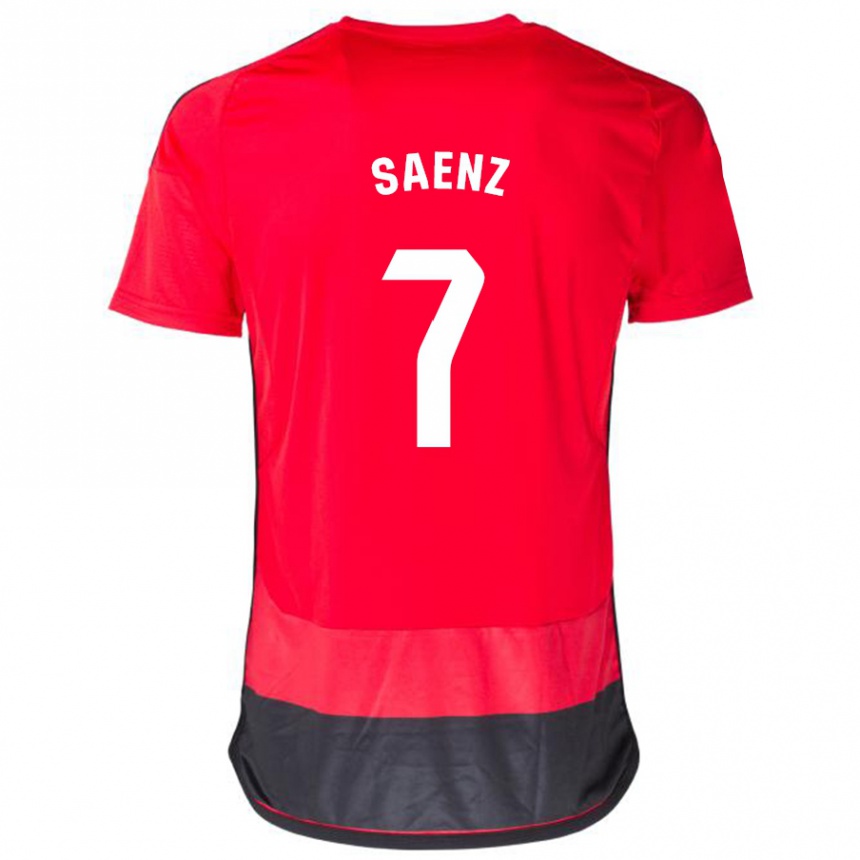 Hombre Fútbol Camiseta Raúl Sáenz #7 Negro Rojo 1ª Equipación 2023/24 México