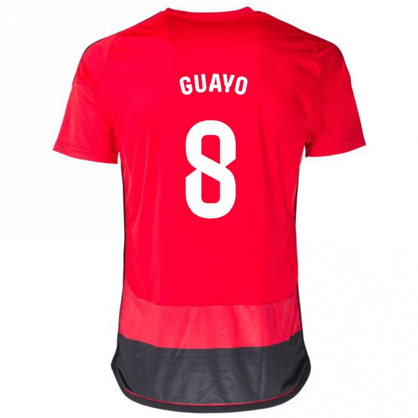 Hombre Fútbol Camiseta Guayo #8 Negro Rojo 1ª Equipación 2023/24 México