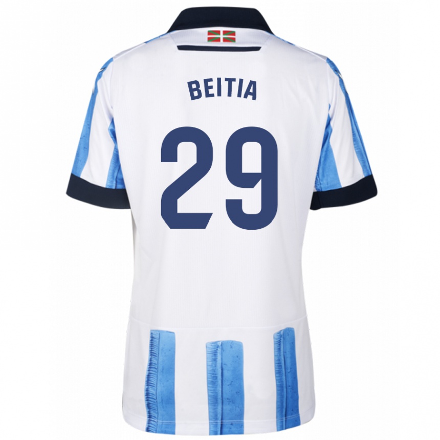 Hombre Fútbol Camiseta Luken Beitia #29 Azul Blanco 1ª Equipación 2023/24 México