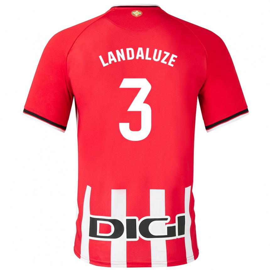 Hombre Fútbol Camiseta Naia Landaluze Marquínez #3 Rojo 1ª Equipación 2023/24 México