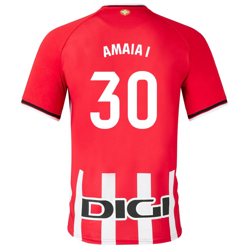 Hombre Fútbol Camiseta Amaia Iribarren Arteta #30 Rojo 1ª Equipación 2023/24 México