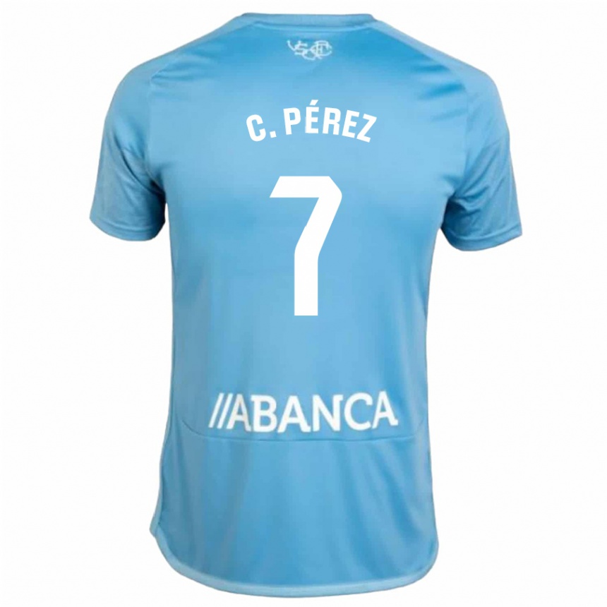 Hombre Fútbol Camiseta Carles Perez #7 Azul 1ª Equipación 2023/24 México