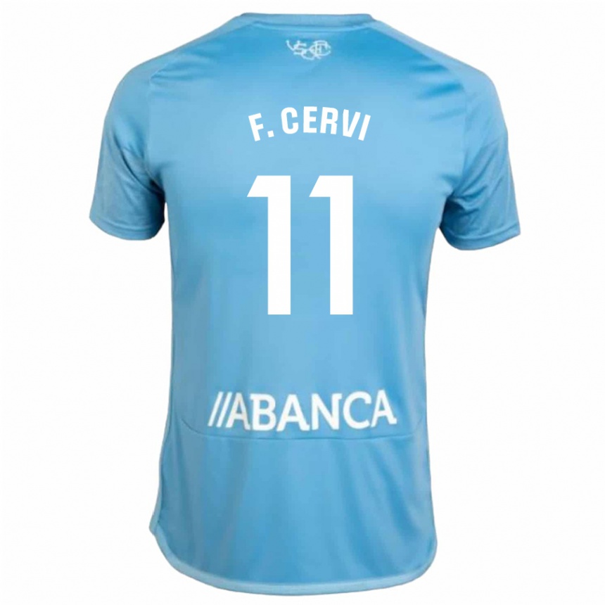 Hombre Fútbol Camiseta Franco Cervi #11 Azul 1ª Equipación 2023/24 México