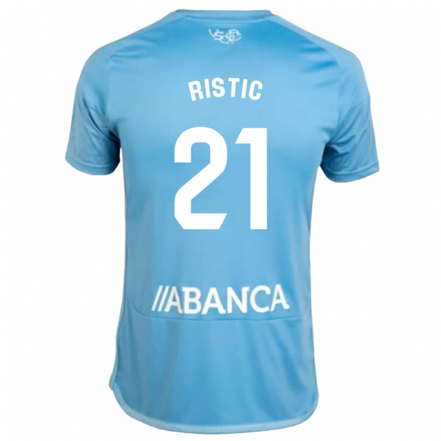 Hombre Fútbol Camiseta Mihailo Ristic #21 Azul 1ª Equipación 2023/24 México