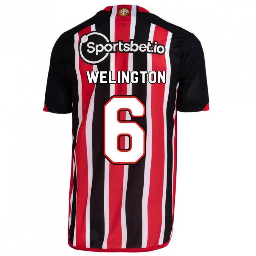 Hombre Fútbol Camiseta Welington #6 Azul Rojo 2ª Equipación 2023/24 México