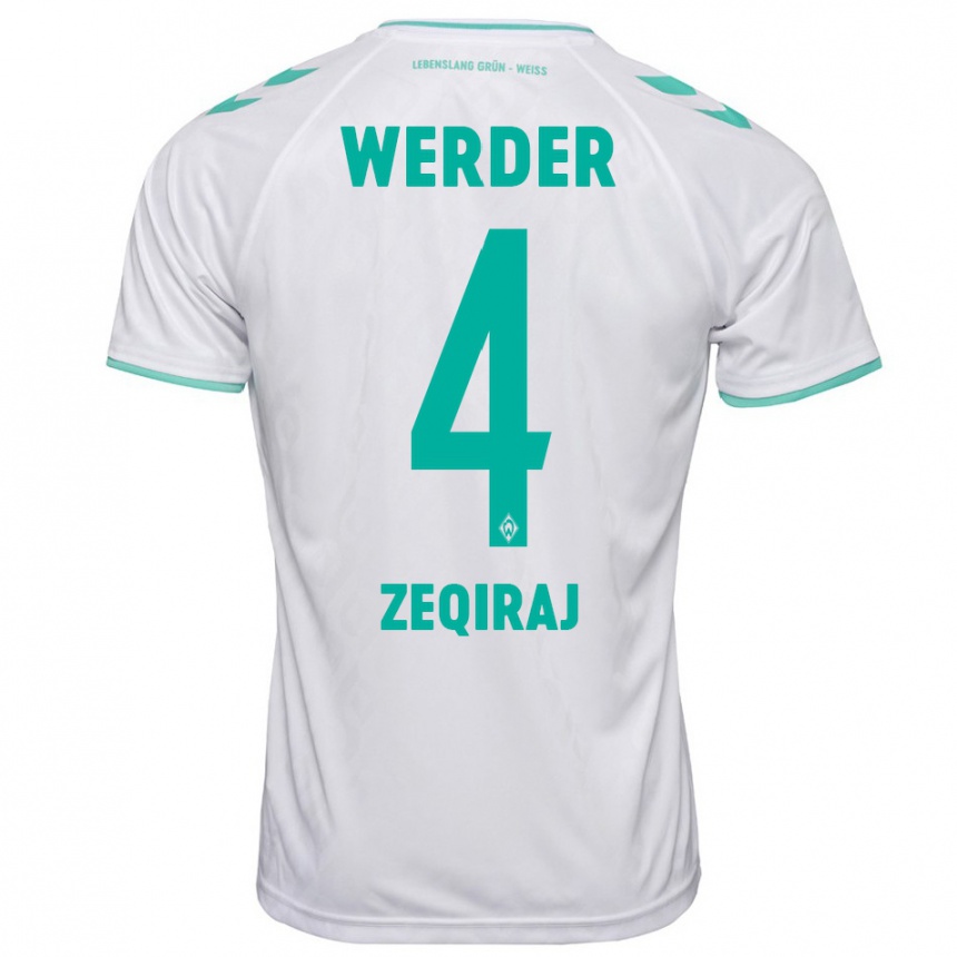 Hombre Fútbol Camiseta Leon Zeqiraj #4 Blanco 2ª Equipación 2023/24 México