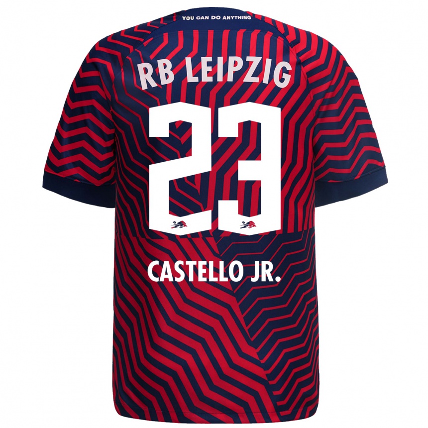 Hombre Fútbol Camiseta Castello Lukeba #23 Azul Rojo 2ª Equipación 2023/24 México