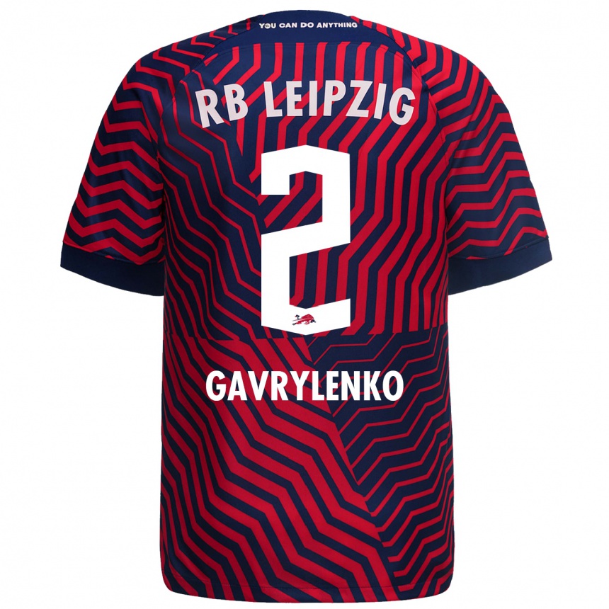 Hombre Fútbol Camiseta Oleksandr Gavrylenko #2 Azul Rojo 2ª Equipación 2023/24 México