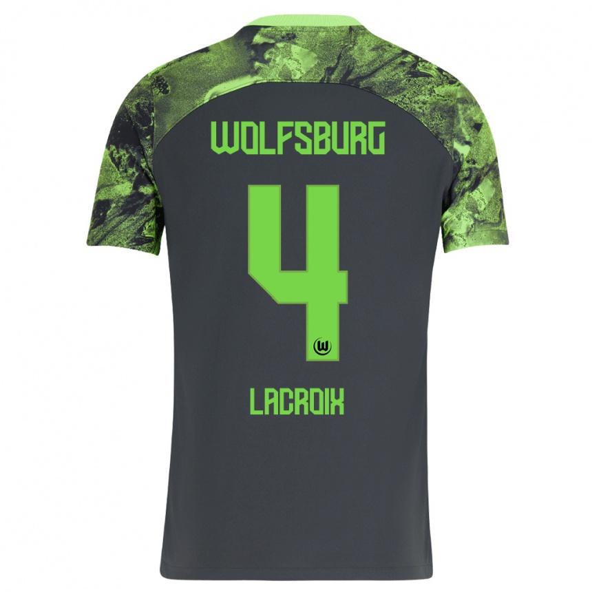 Hombre Fútbol Camiseta Maxence Lacroix #4 Gris Oscuro 2ª Equipación 2023/24 México