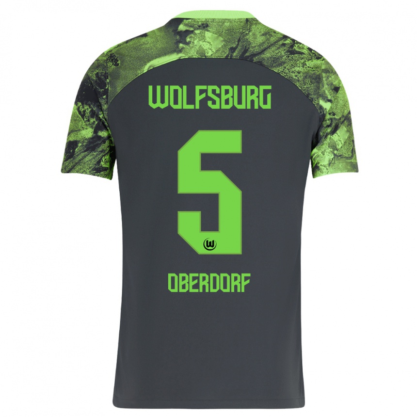 Hombre Fútbol Camiseta Lena Oberdorf #5 Gris Oscuro 2ª Equipación 2023/24 México