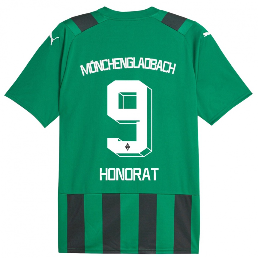 Hombre Fútbol Camiseta Franck Honorat #9 Verde Negro 2ª Equipación 2023/24 México