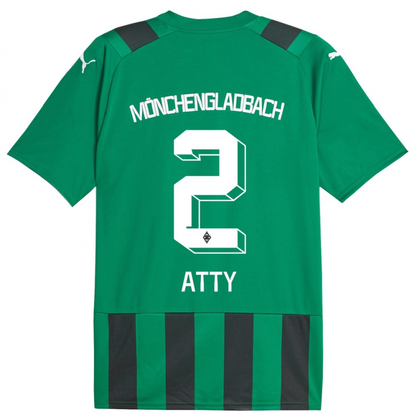 Hombre Fútbol Camiseta Yassir Atty #2 Verde Negro 2ª Equipación 2023/24 México