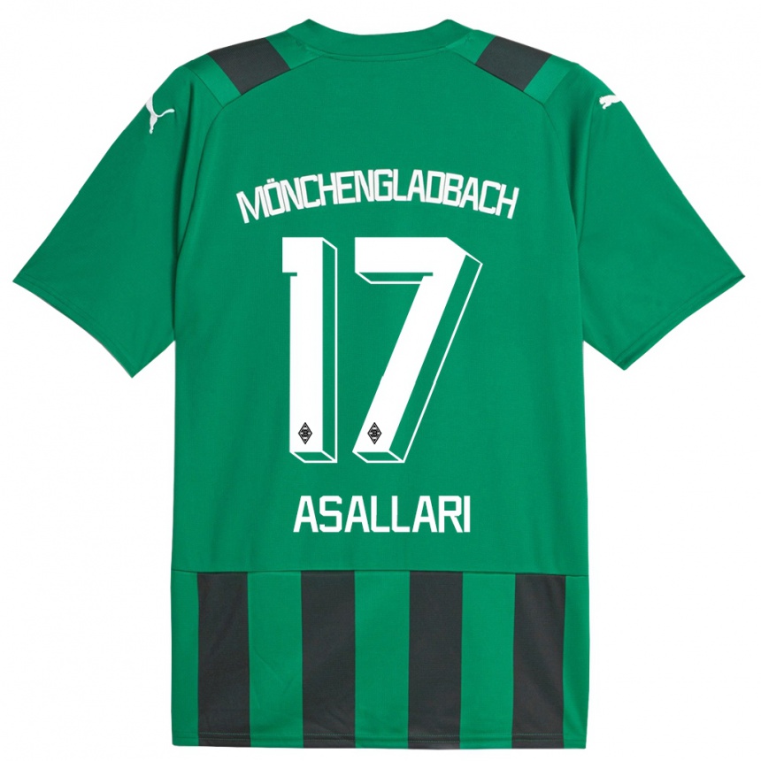 Hombre Fútbol Camiseta Kushtrim Asallari #17 Verde Negro 2ª Equipación 2023/24 México