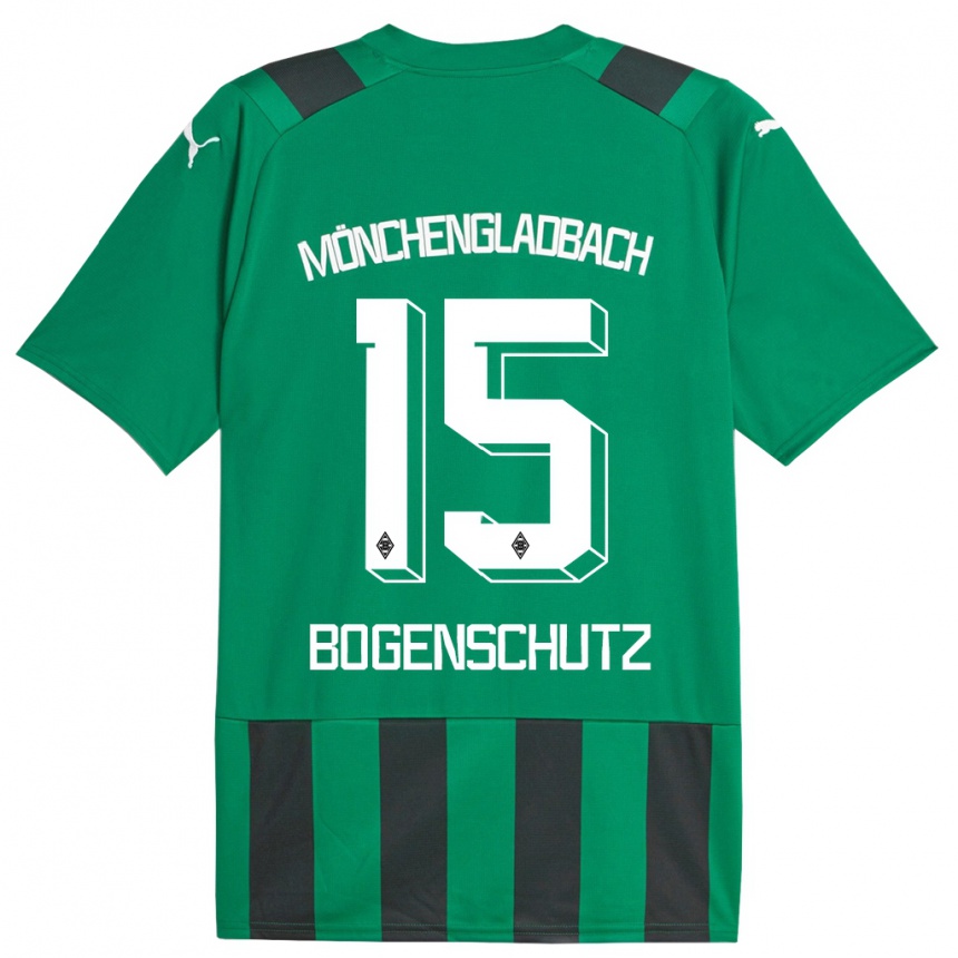 Hombre Fútbol Camiseta Kerstin Bogenschutz #15 Verde Negro 2ª Equipación 2023/24 México