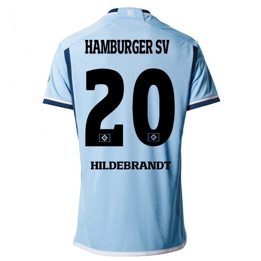 Hombre Fútbol Camiseta Tjark Hildebrandt #20 Azul 2ª Equipación 2023/24 México