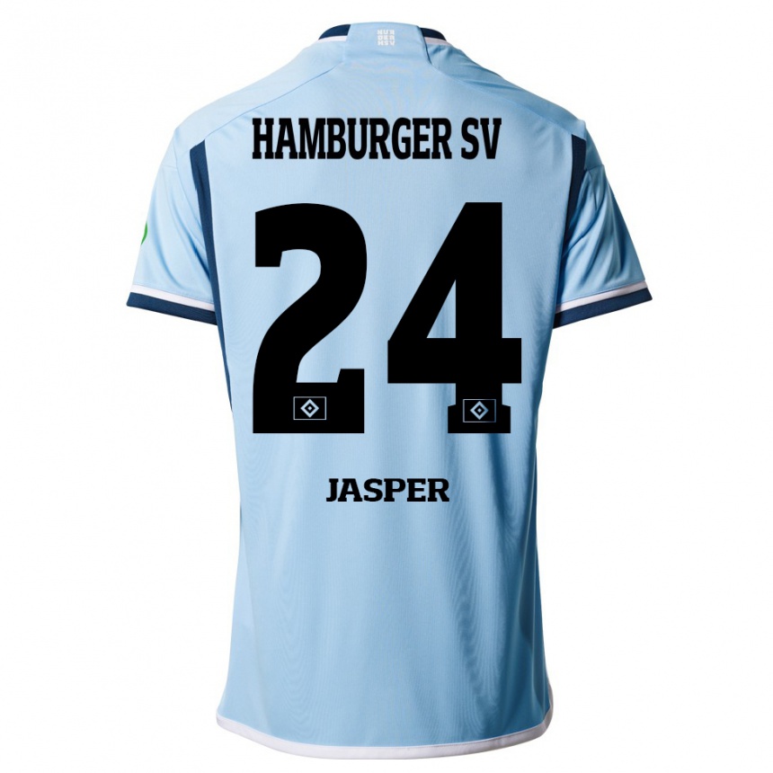 Hombre Fútbol Camiseta Jan-Lukas Jasper #24 Azul 2ª Equipación 2023/24 México