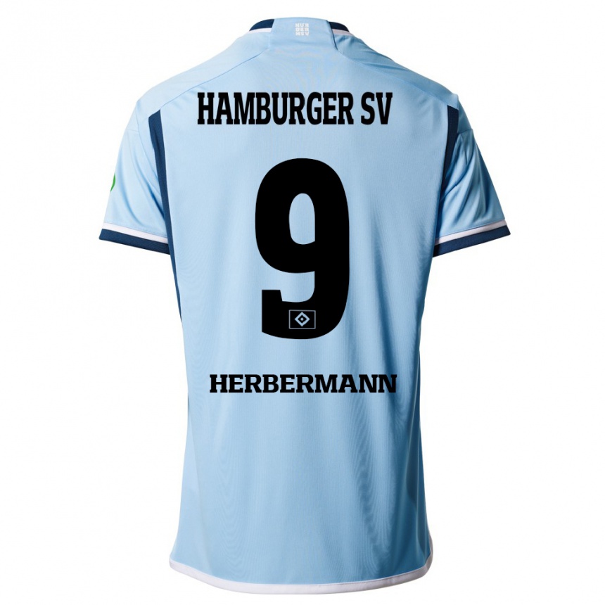 Hombre Fútbol Camiseta Kevin Herbermann #9 Azul 2ª Equipación 2023/24 México