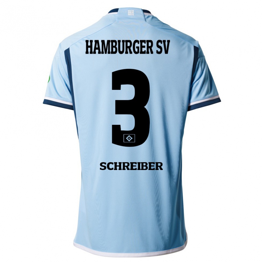 Hombre Fútbol Camiseta David Schreiber #3 Azul 2ª Equipación 2023/24 México