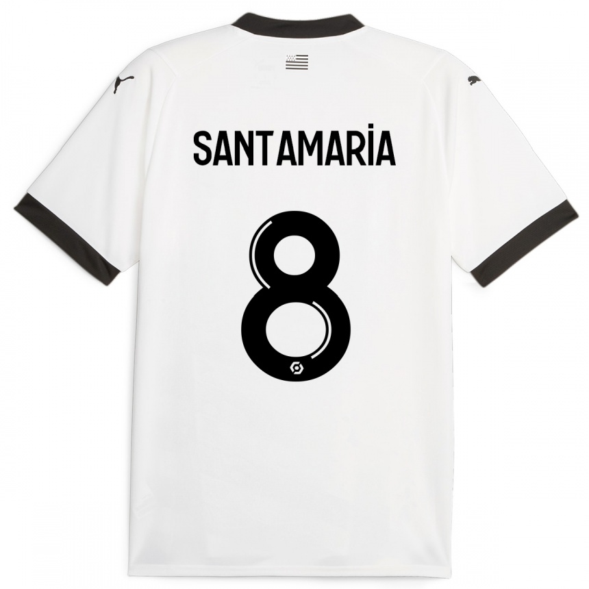 Hombre Fútbol Camiseta Baptiste Santamaria #8 Blanco 2ª Equipación 2023/24 México