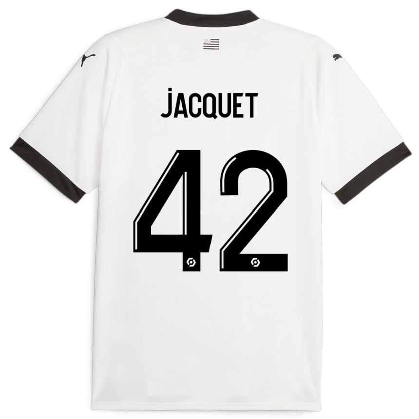 Hombre Fútbol Camiseta Jérémy Jacquet #42 Blanco 2ª Equipación 2023/24 México