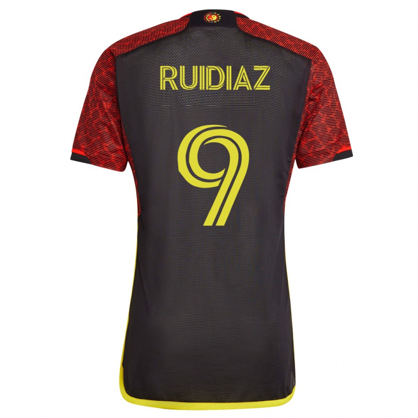 Hombre Fútbol Camiseta Raúl Ruidíaz #9 Naranja 2ª Equipación 2023/24 México