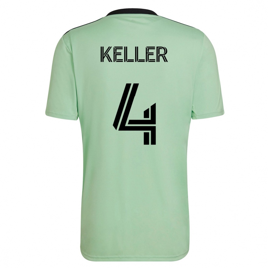 Hombre Fútbol Camiseta Kipp Keller #4 Verde Claro 2ª Equipación 2023/24 México