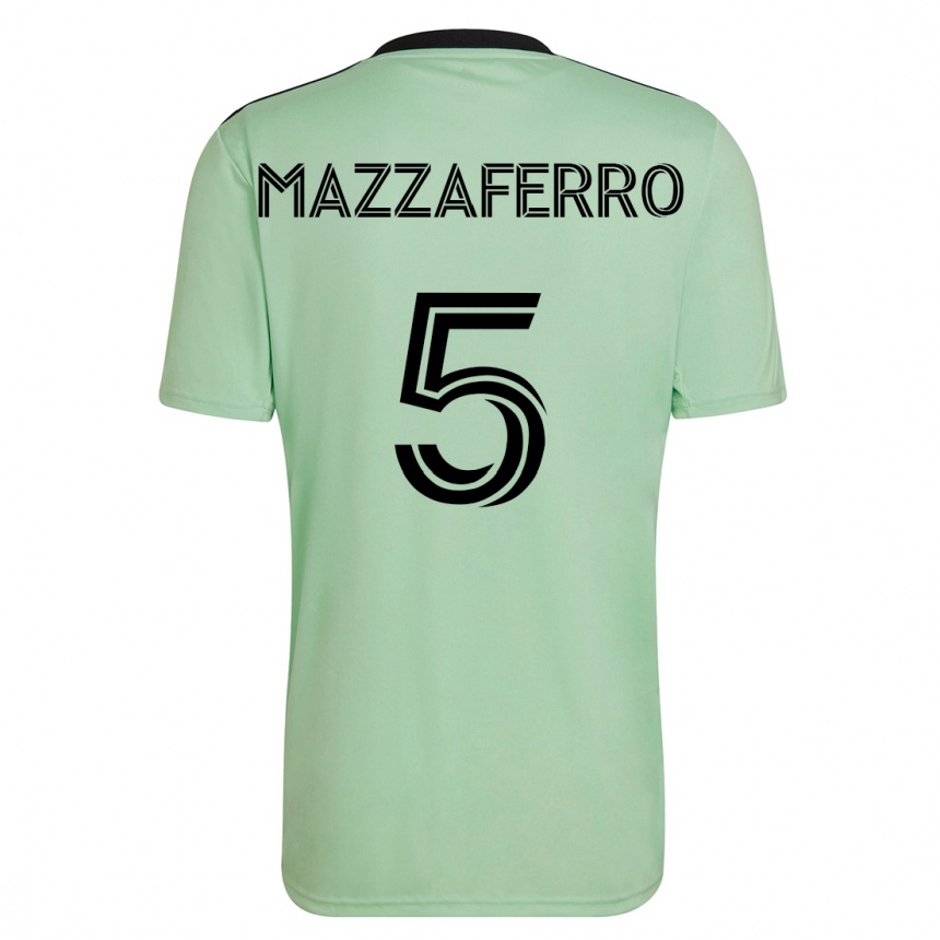 Hombre Fútbol Camiseta Salvatore Mazzaferro #5 Verde Claro 2ª Equipación 2023/24 México