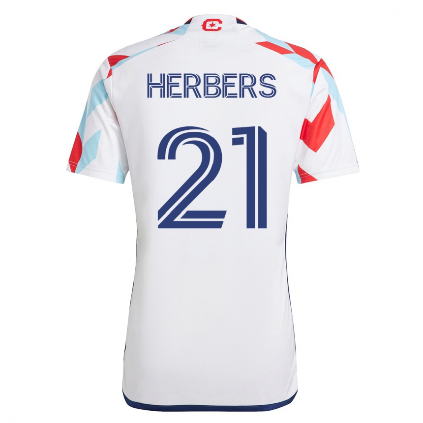 Hombre Fútbol Camiseta Fabian Herbers #21 Blanco Azul 2ª Equipación 2023/24 México
