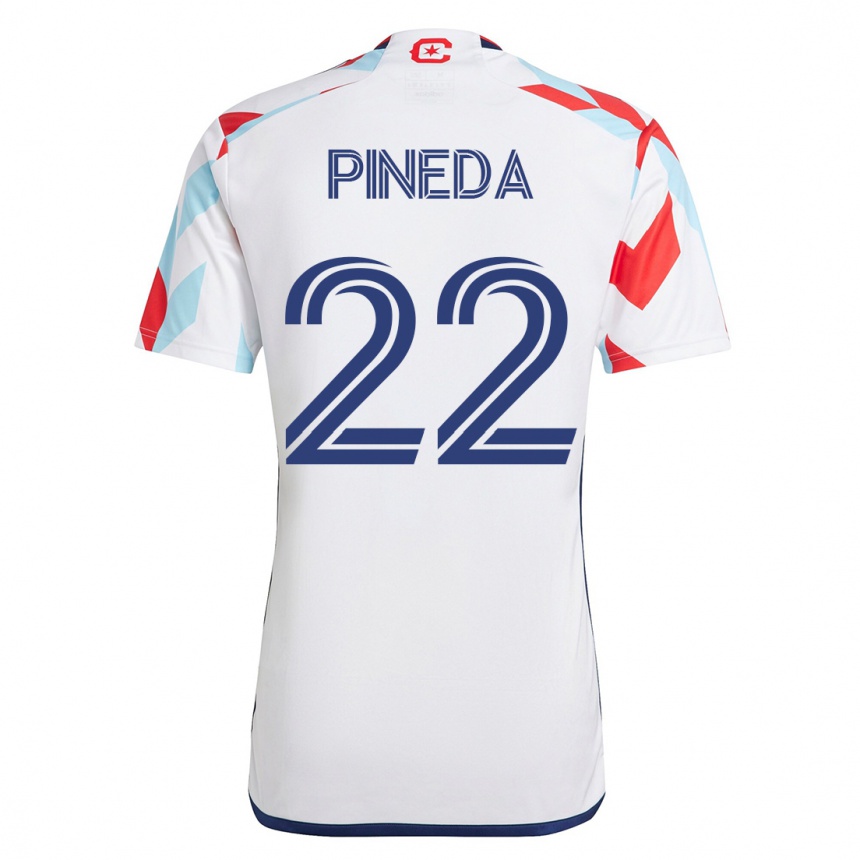 Hombre Fútbol Camiseta Mauricio Pineda #22 Blanco Azul 2ª Equipación 2023/24 México