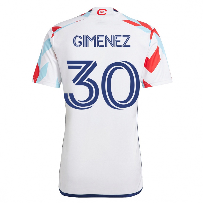 Hombre Fútbol Camiseta Gastón Giménez #30 Blanco Azul 2ª Equipación 2023/24 México