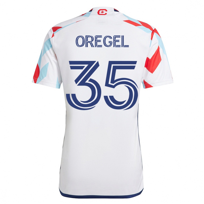 Hombre Fútbol Camiseta Sergio Oregel #35 Blanco Azul 2ª Equipación 2023/24 México