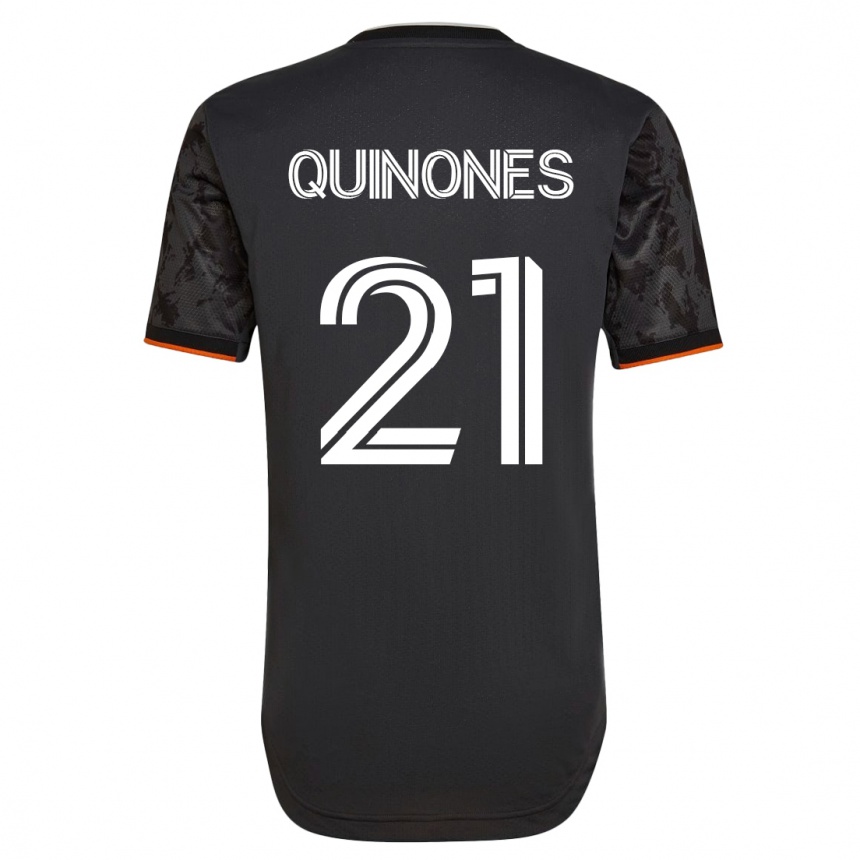 Hombre Fútbol Camiseta Nelson Quiñónes #21 Negro 2ª Equipación 2023/24 México