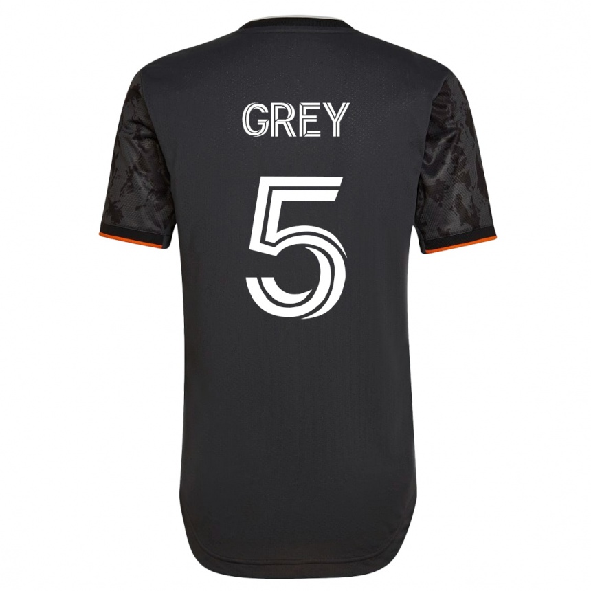 Hombre Fútbol Camiseta Omar Grey #5 Negro 2ª Equipación 2023/24 México