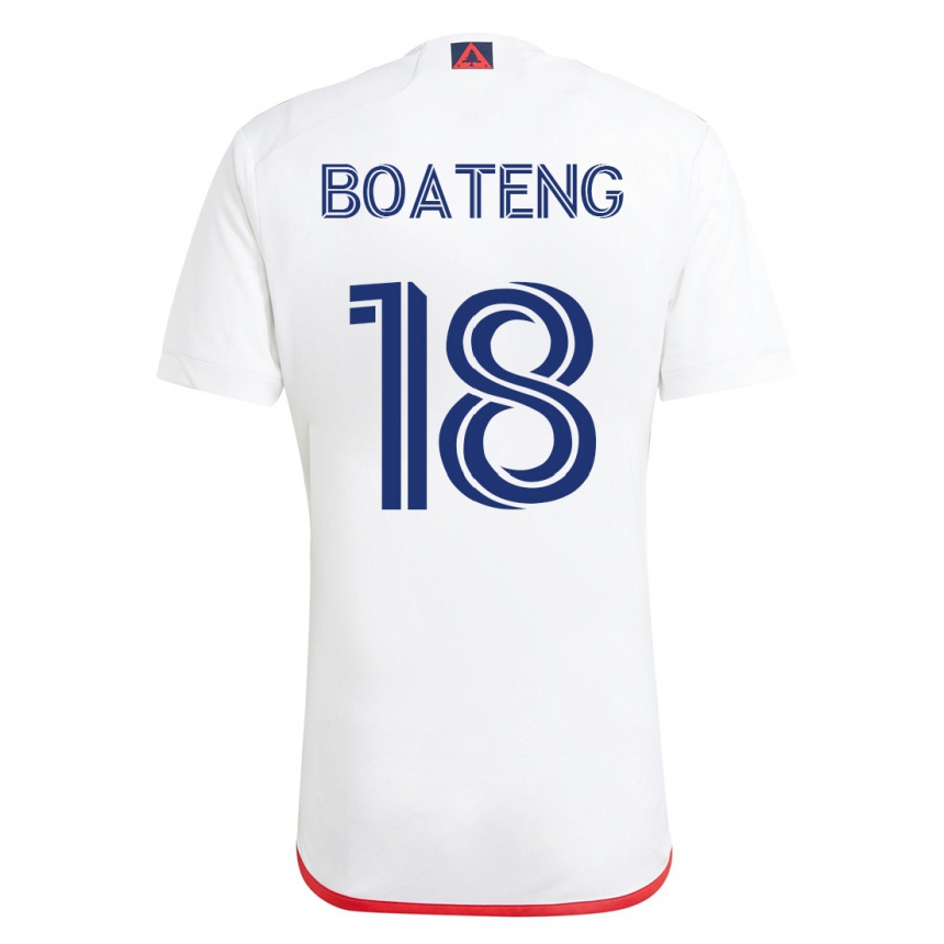 Hombre Fútbol Camiseta Emmanuel Boateng #18 Blanco Rojo 2ª Equipación 2023/24 México