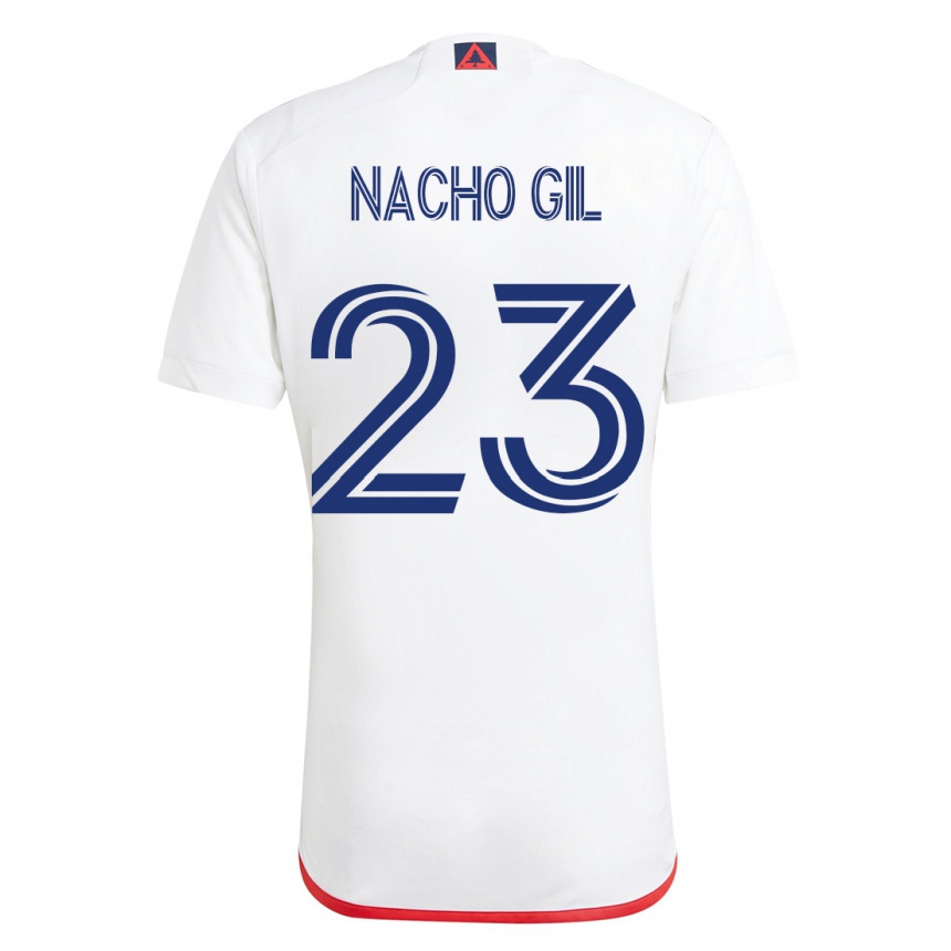 Hombre Fútbol Camiseta Nacho Gil #23 Blanco Rojo 2ª Equipación 2023/24 México