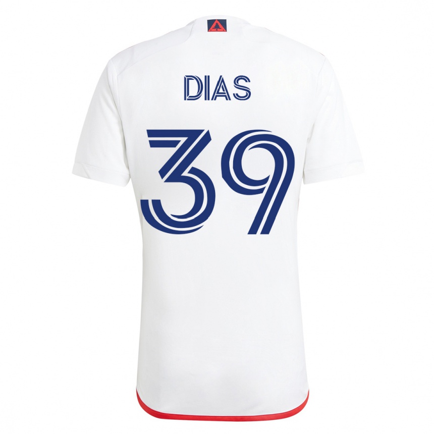 Hombre Fútbol Camiseta Marcos Dias #39 Blanco Rojo 2ª Equipación 2023/24 México