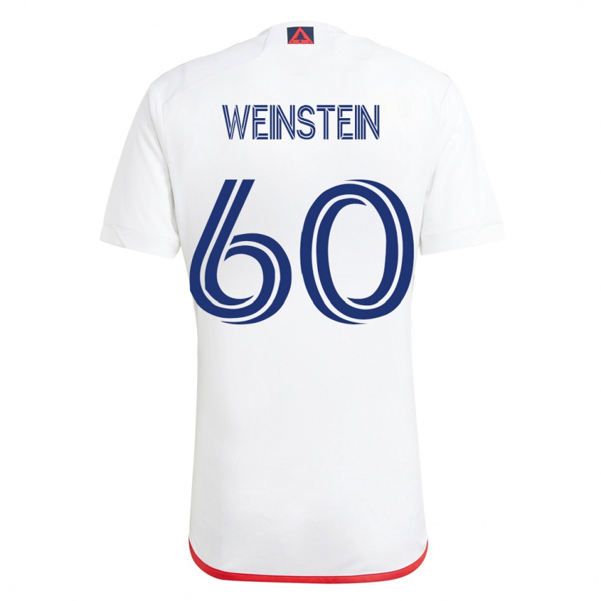 Hombre Fútbol Camiseta Max Weinstein #60 Blanco Rojo 2ª Equipación 2023/24 México