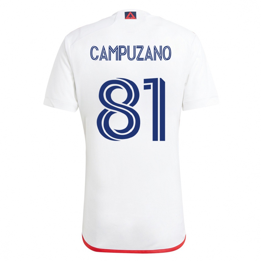 Hombre Fútbol Camiseta Nico Campuzano #81 Blanco Rojo 2ª Equipación 2023/24 México