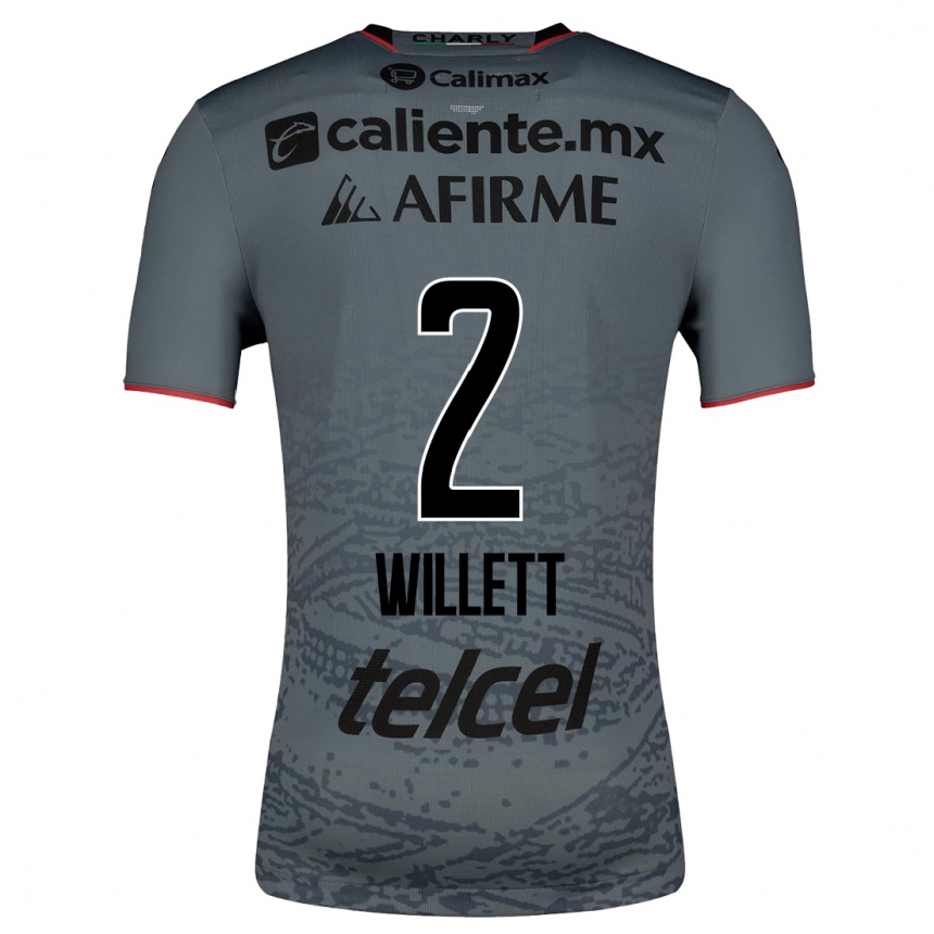 Hombre Fútbol Camiseta Adyson Willett #2 Gris 2ª Equipación 2023/24 México