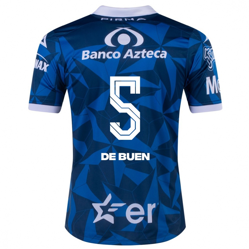 Hombre Fútbol Camiseta Diego De Buen #5 Azul 2ª Equipación 2023/24 México