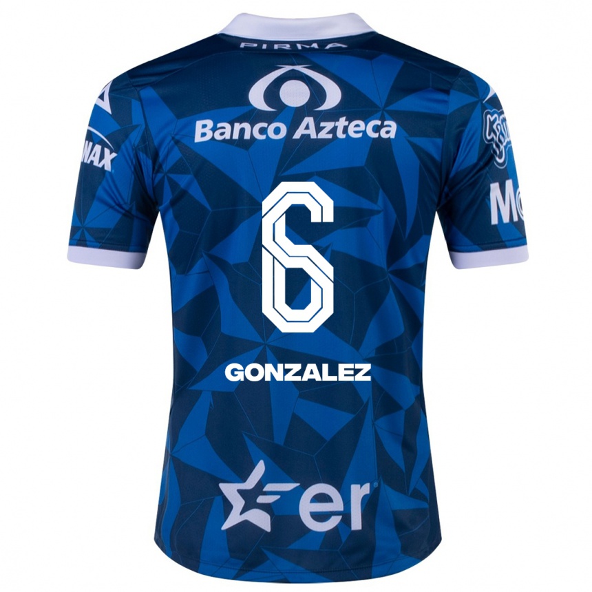 Hombre Fútbol Camiseta Pablo González #6 Azul 2ª Equipación 2023/24 México
