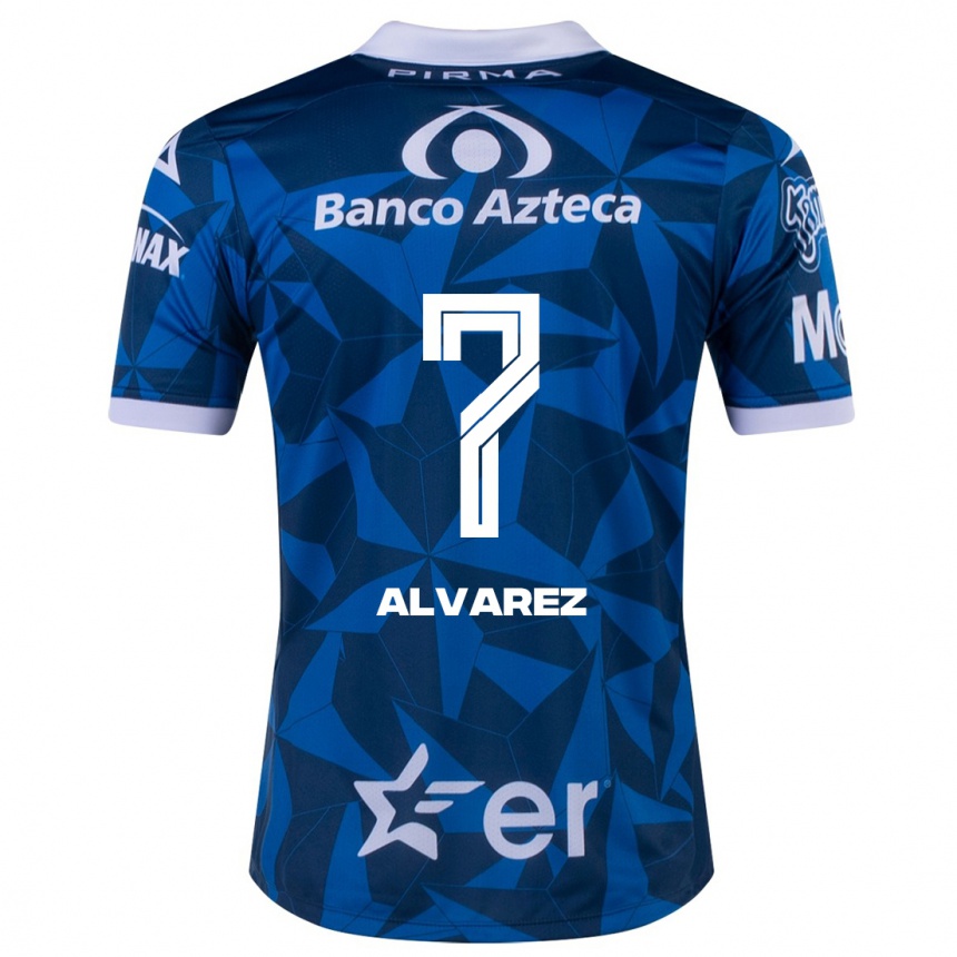 Hombre Fútbol Camiseta Daniel Álvarez #7 Azul 2ª Equipación 2023/24 México