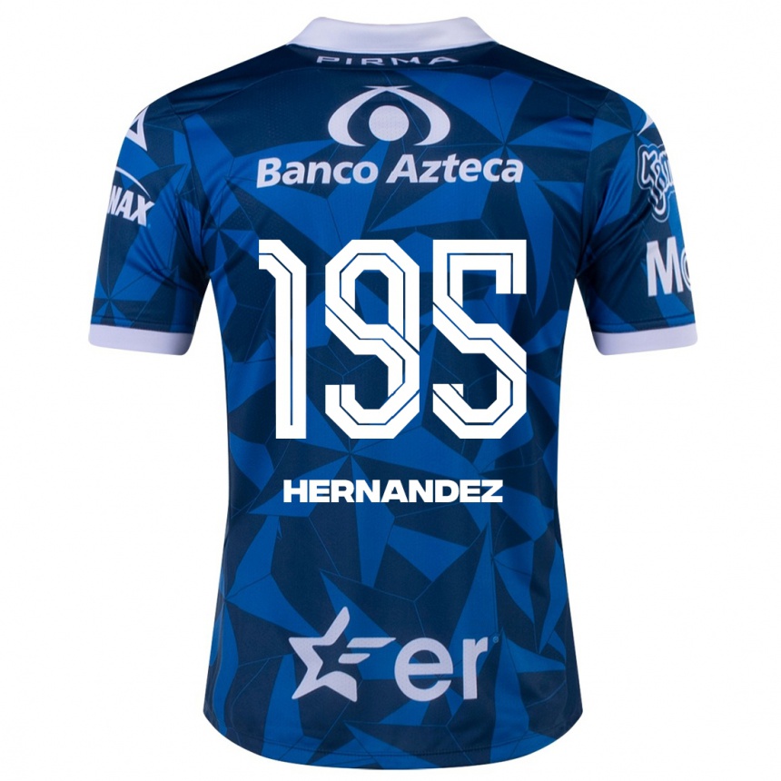 Hombre Fútbol Camiseta Daniel Hernández #195 Azul 2ª Equipación 2023/24 México