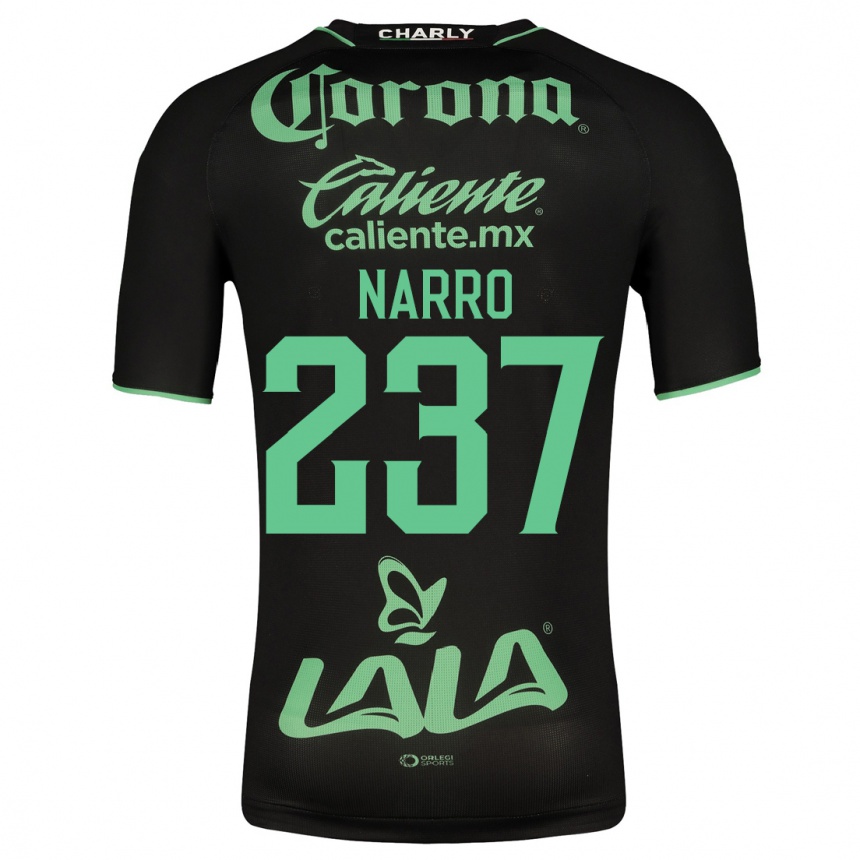 Hombre Fútbol Camiseta Ernesto Narro #237 Negro 2ª Equipación 2023/24 México